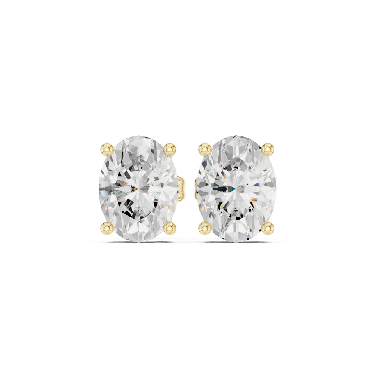 2.00 Ct. Oval Diamond Solitaire Earrings with Four-Prong Setting (SBER(5))
