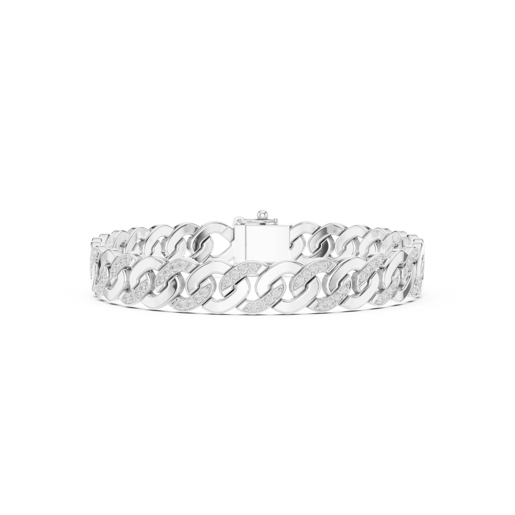 1.10 Ct. Diamond Pavé Cuban Link Bracelet (SBMB (12))
