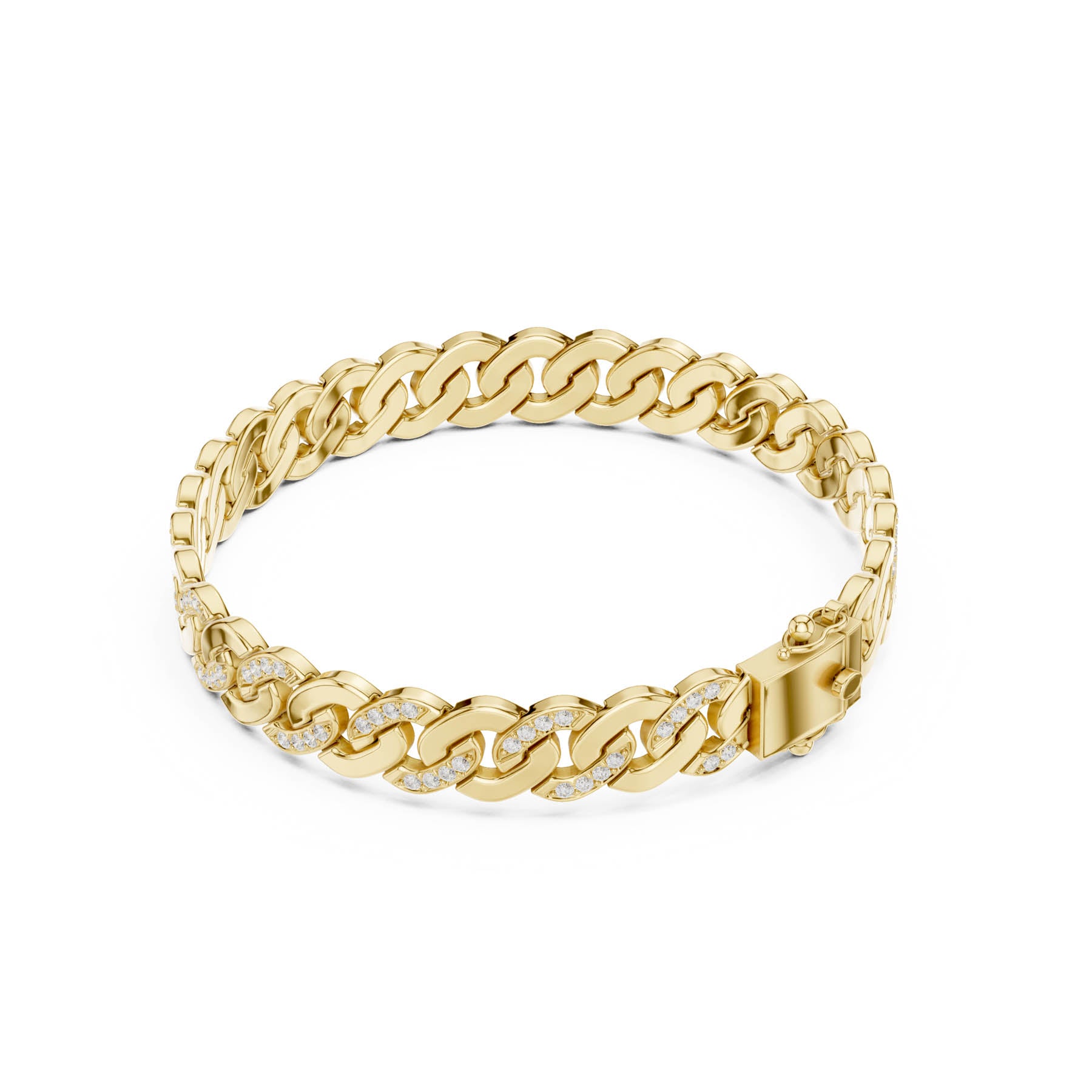 1.10 Ct. Diamond Pavé Cuban Link Bracelet (SBMB (12))