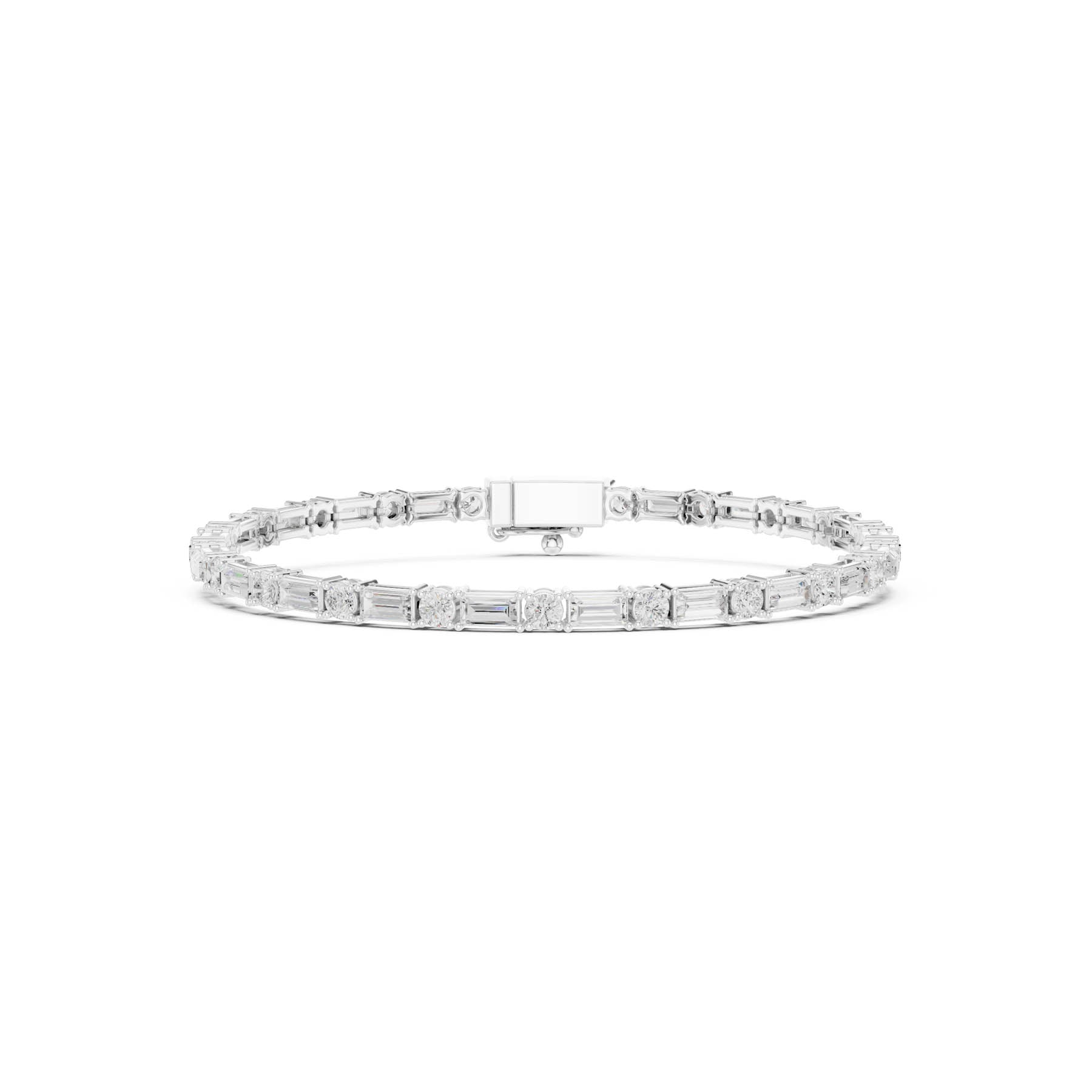 3.93 Ct. Baguette & Round Diamond Tennis Bracelet (SBMB (1))