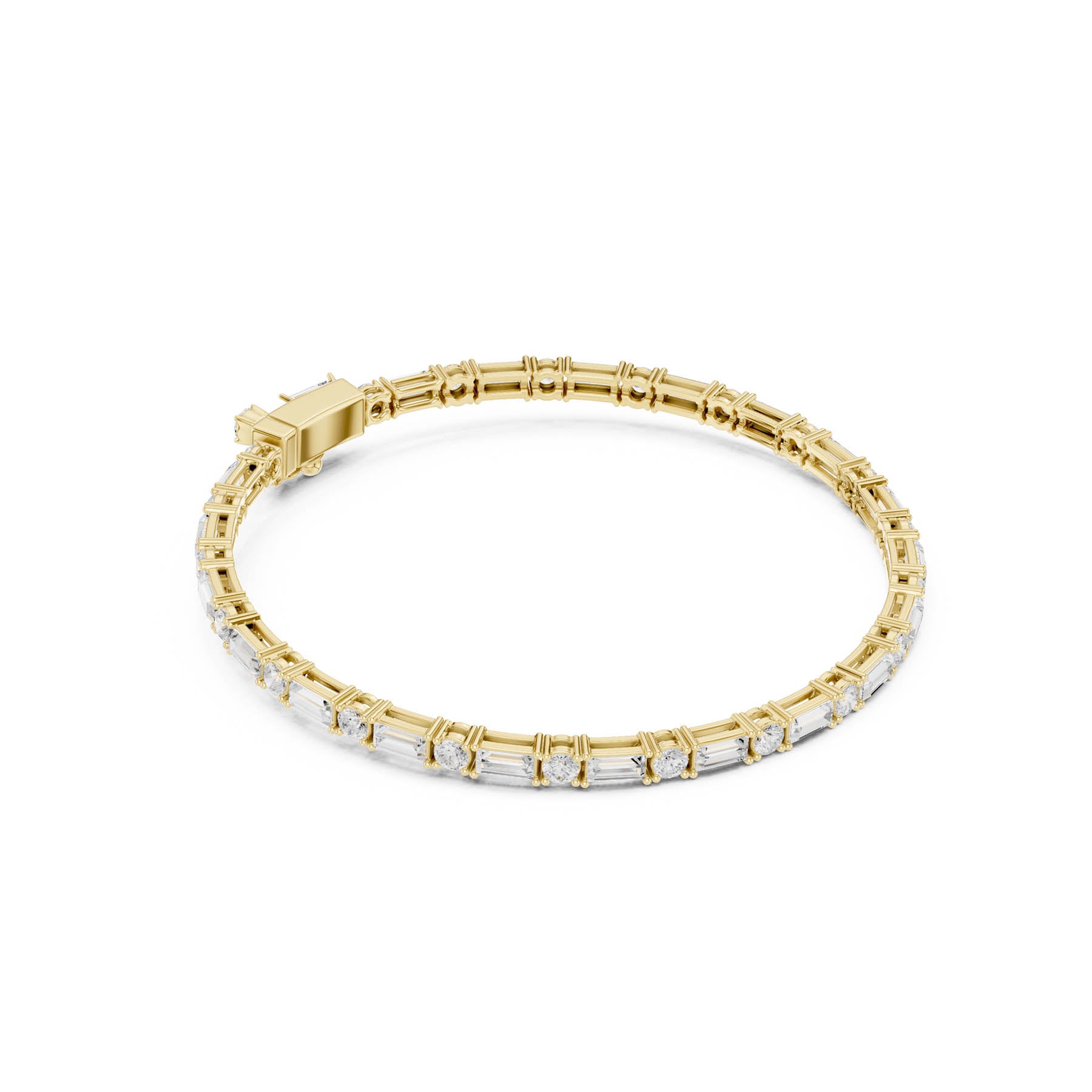 3.93 Ct. Baguette & Round Diamond Tennis Bracelet (SBMB (1))