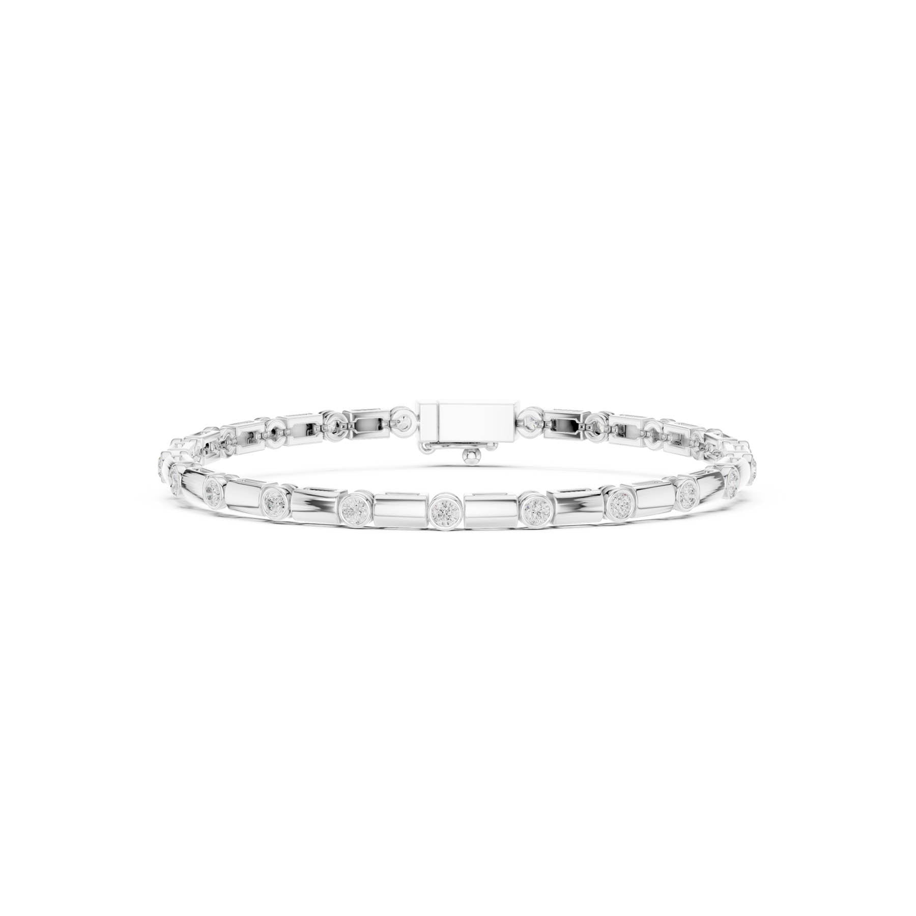 .81 Ct. Bezel-Set Round Diamond Modern Link Bracelet (SBMB (2))