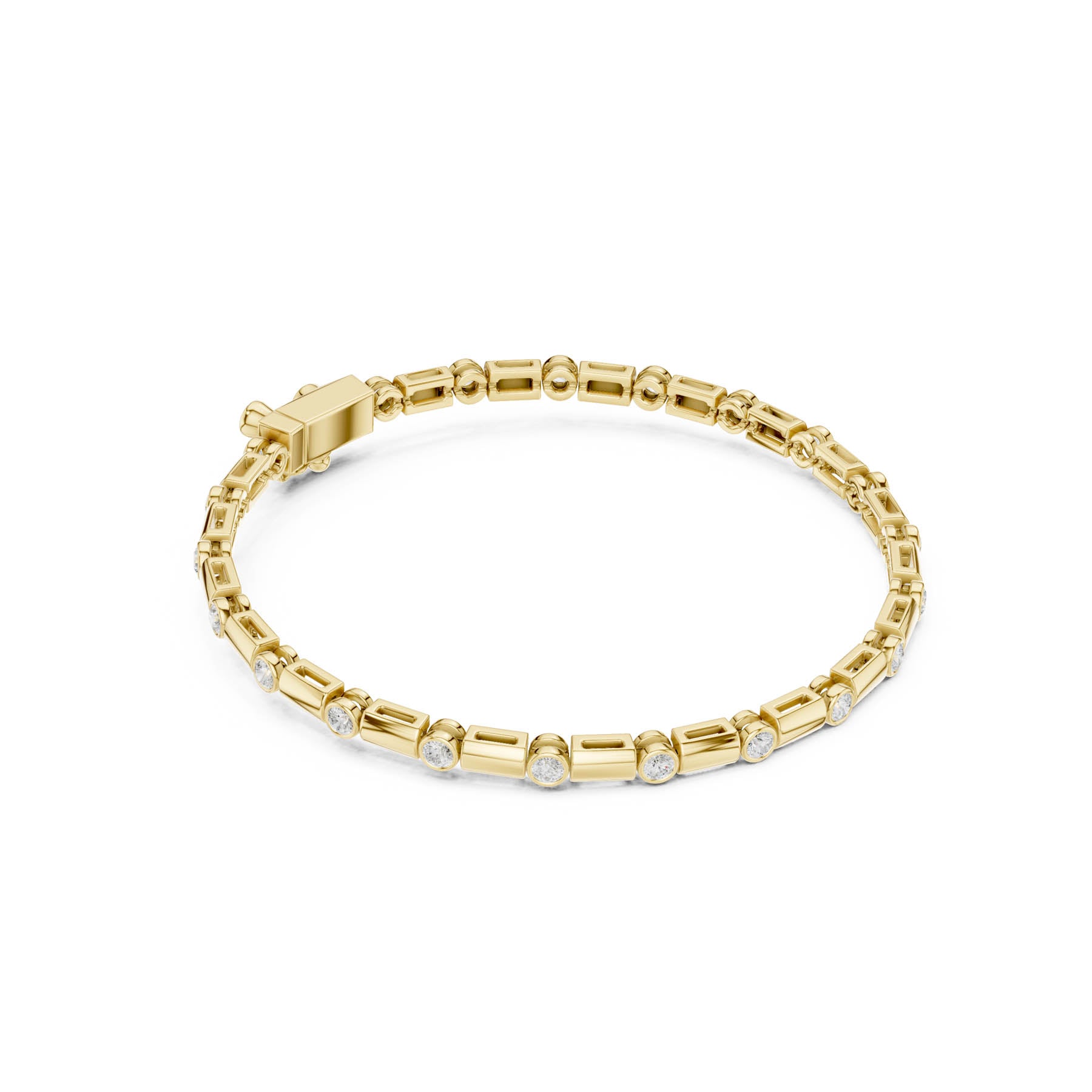 .81 Ct. Bezel-Set Round Diamond Modern Link Bracelet (SBMB (2))