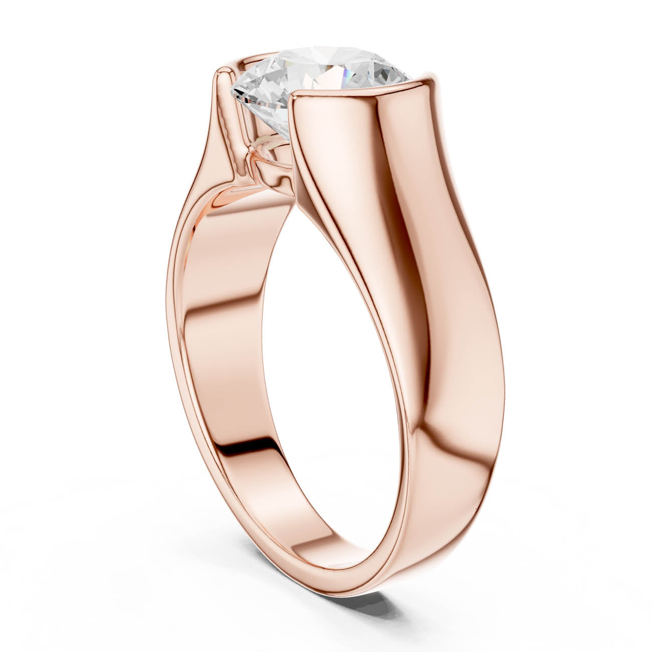 1.50 Ct. Round Diamond Solitaire with Sculpted Tension Style Band (SBMR(11)) 9