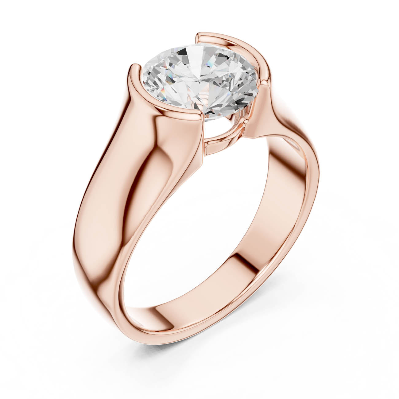 1.50 Ct. Round Diamond Solitaire with Sculpted Tension Style Band (SBMR(11)) 6