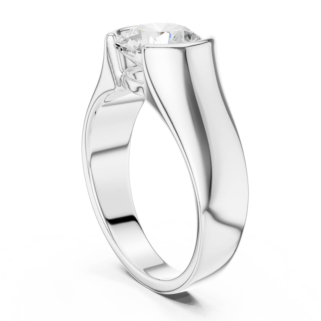 1.50 Ct. Round Diamond Solitaire with Sculpted Tension Style Band (SBMR(11)) 10