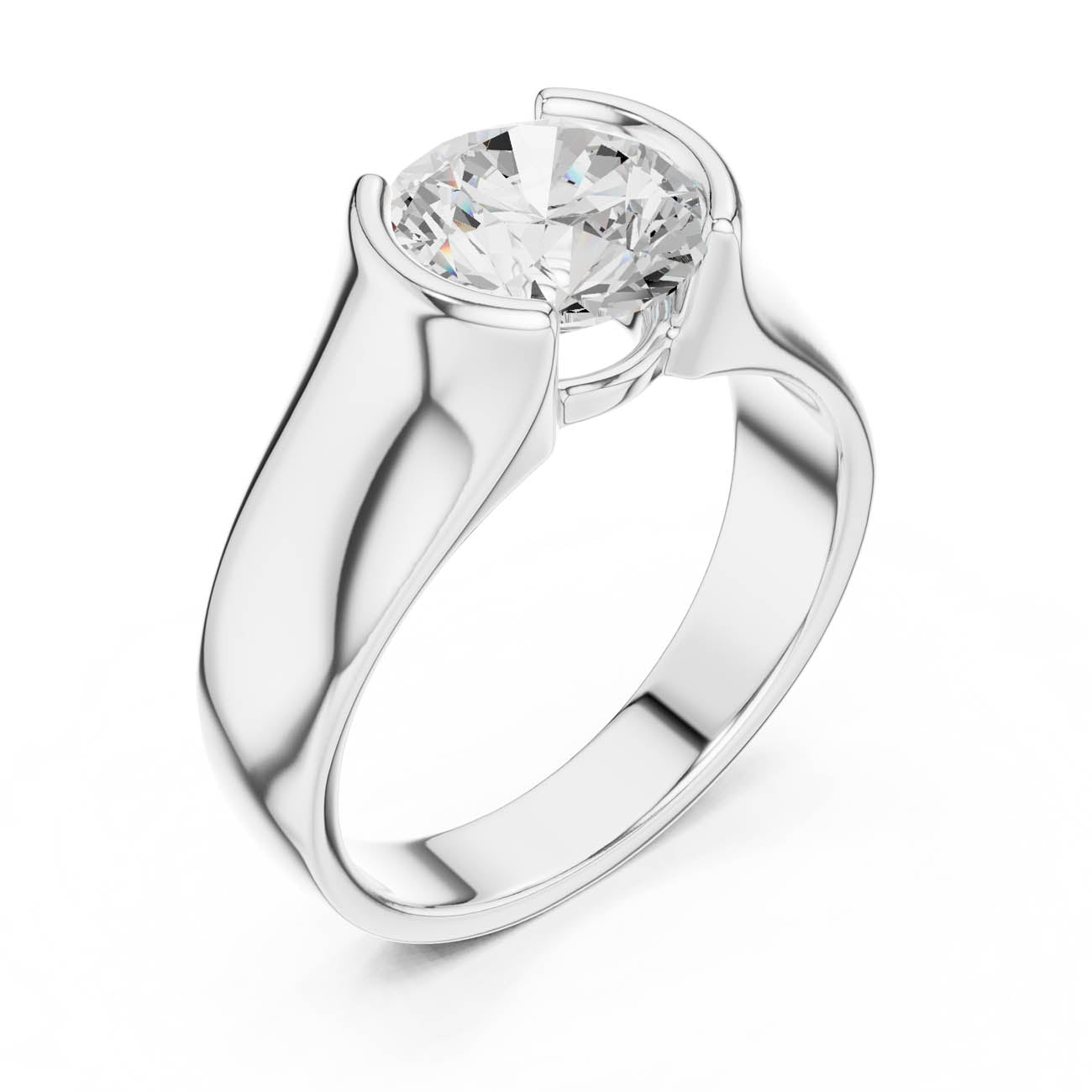 1.50 Ct. Round Diamond Solitaire with Sculpted Tension Style Band (SBMR(11)) 8