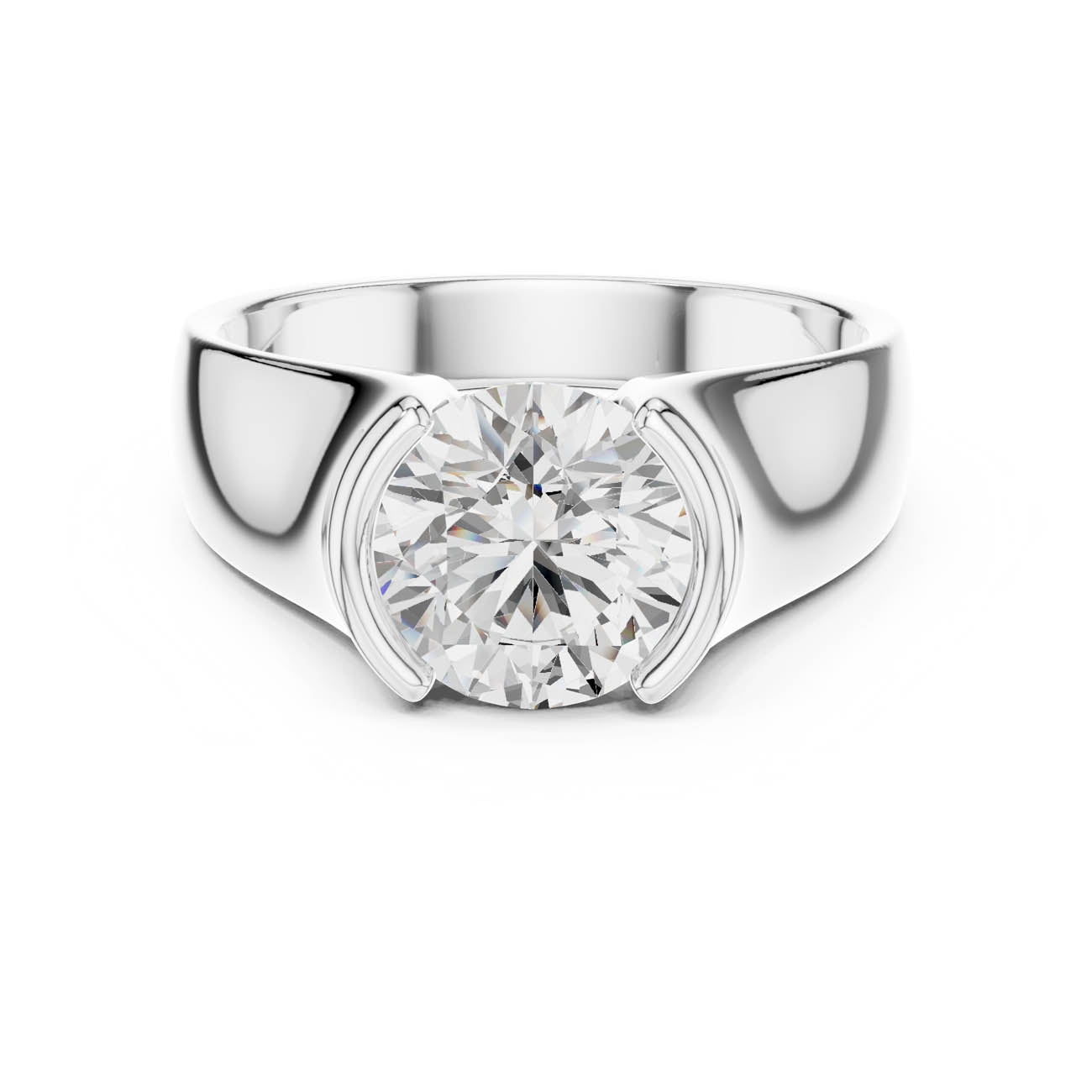 1.50 Ct. Round Diamond Solitaire with Sculpted Tension Style Band (SBMR(11)) 7