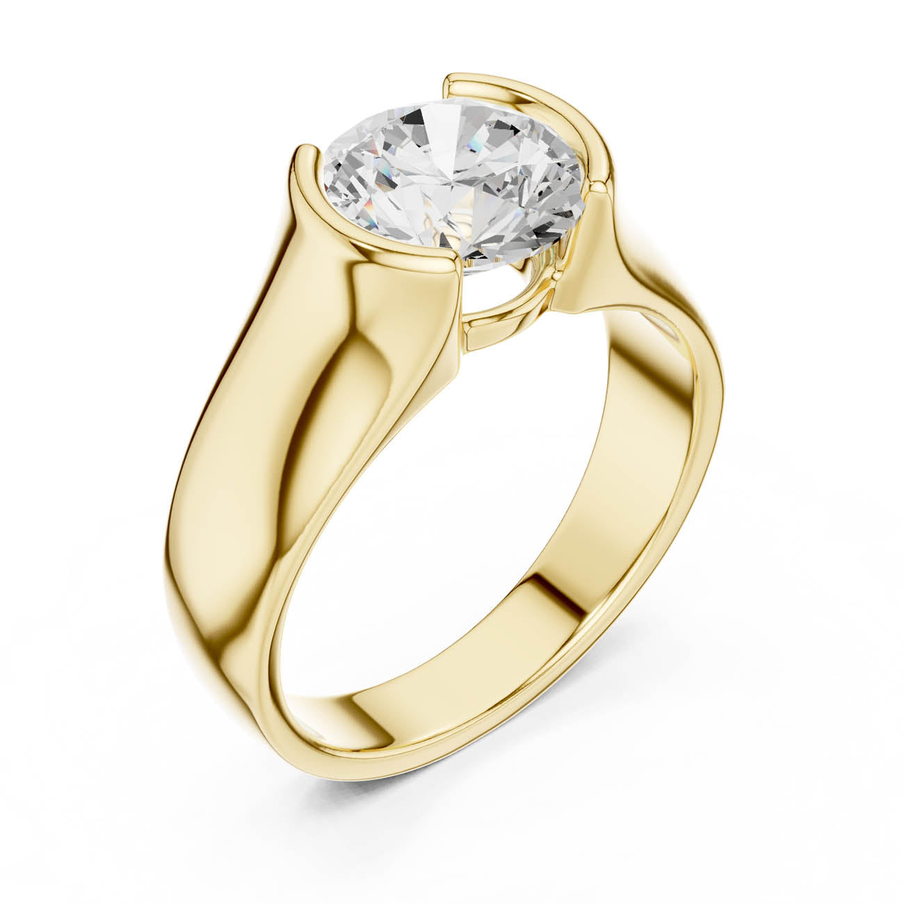 1.50 Ct. Round Diamond Solitaire with Sculpted Tension Style Band (SBMR(11))