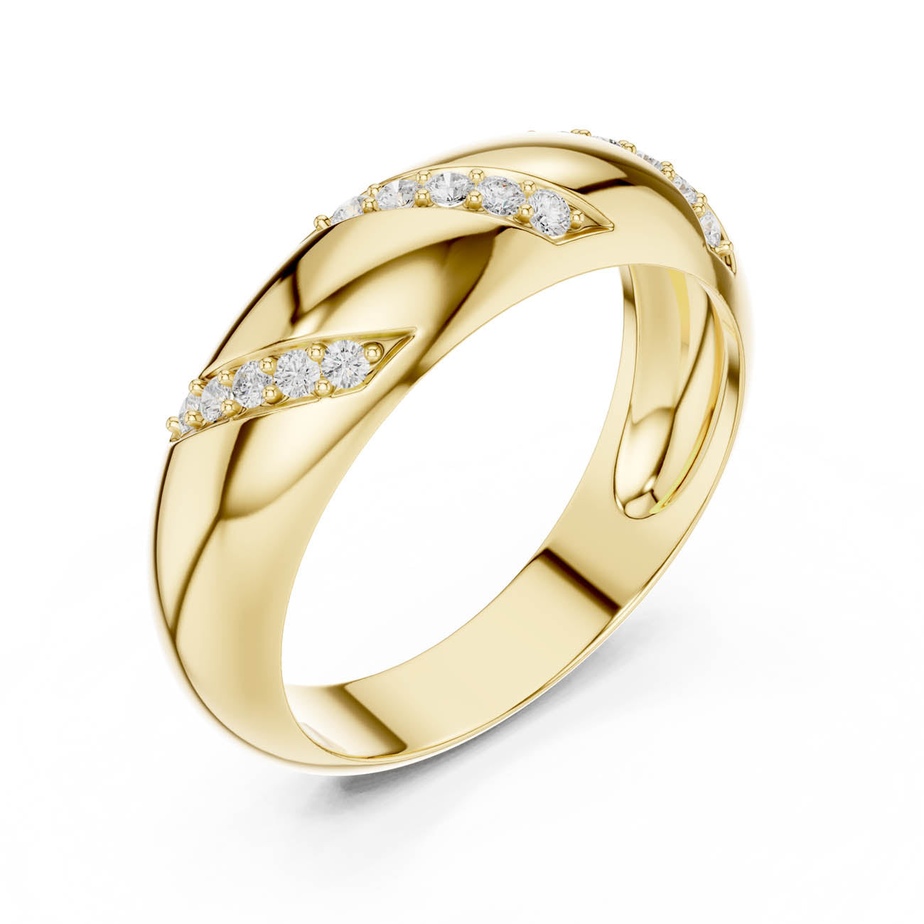 .13 Ct. Diamond Band with Angled Pavé Inset Accents (SBMR(13))