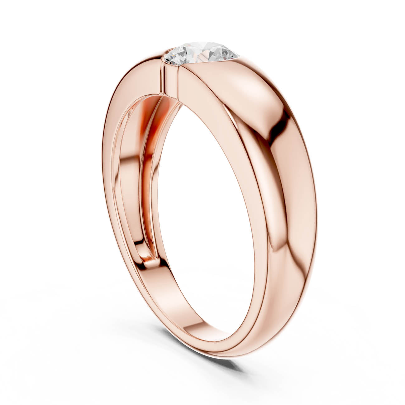 .01 Ct. Round Diamond Bezel Solitaire with Sculpted Comfort Band (SBMR(15)) 9