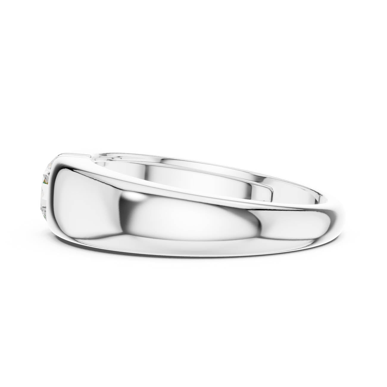 .01 Ct. Round Diamond Bezel Solitaire with Sculpted Comfort Band (SBMR(15)) 12