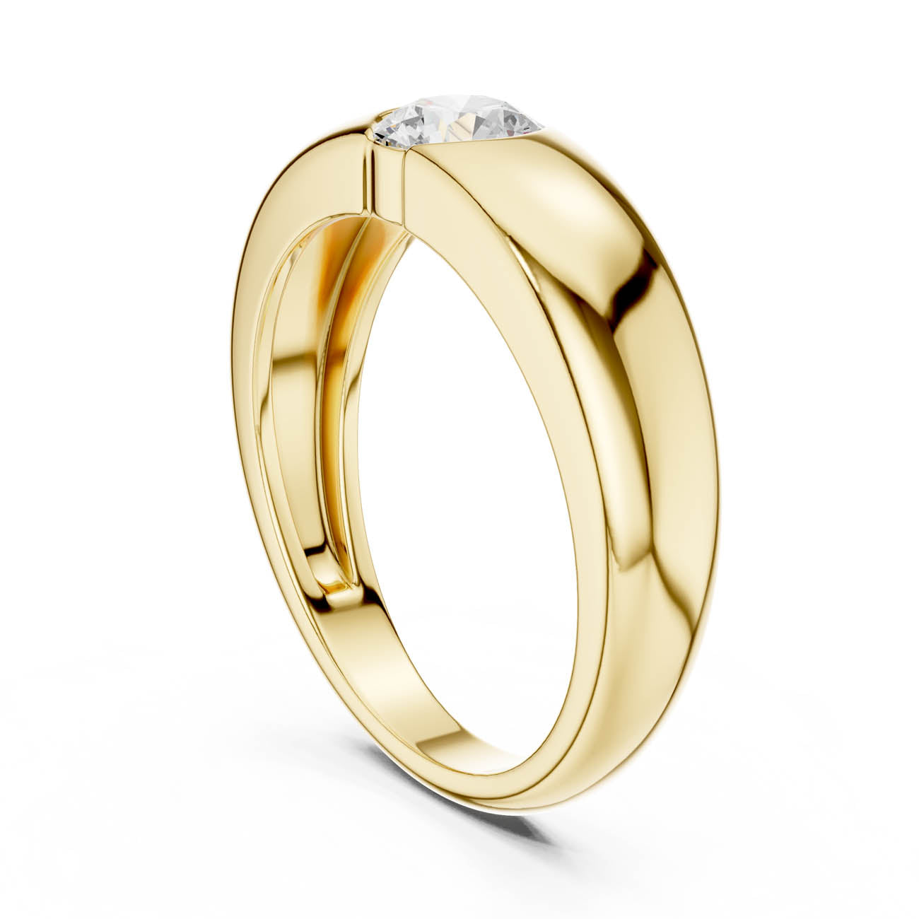 .01 Ct. Round Diamond Bezel Solitaire with Sculpted Comfort Band (SBMR(15)) 3