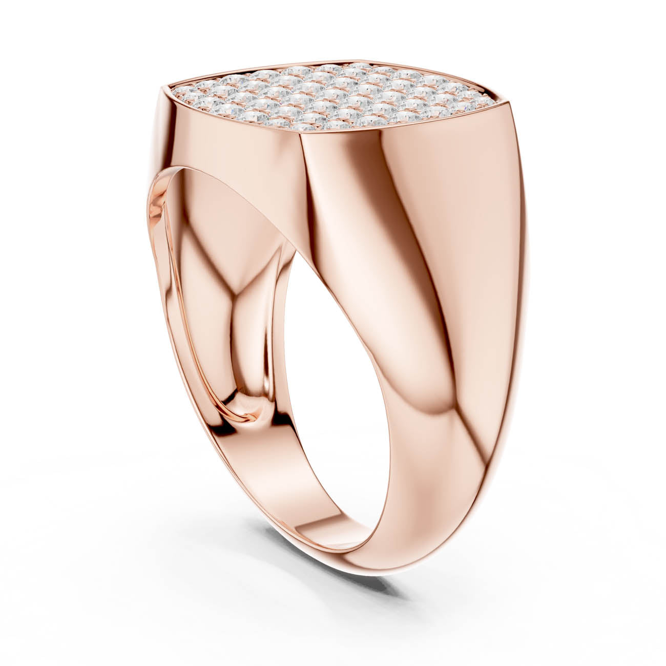 .70 Ct. Round Diamond Pavé Signet Ring (SBMR(1)) 9