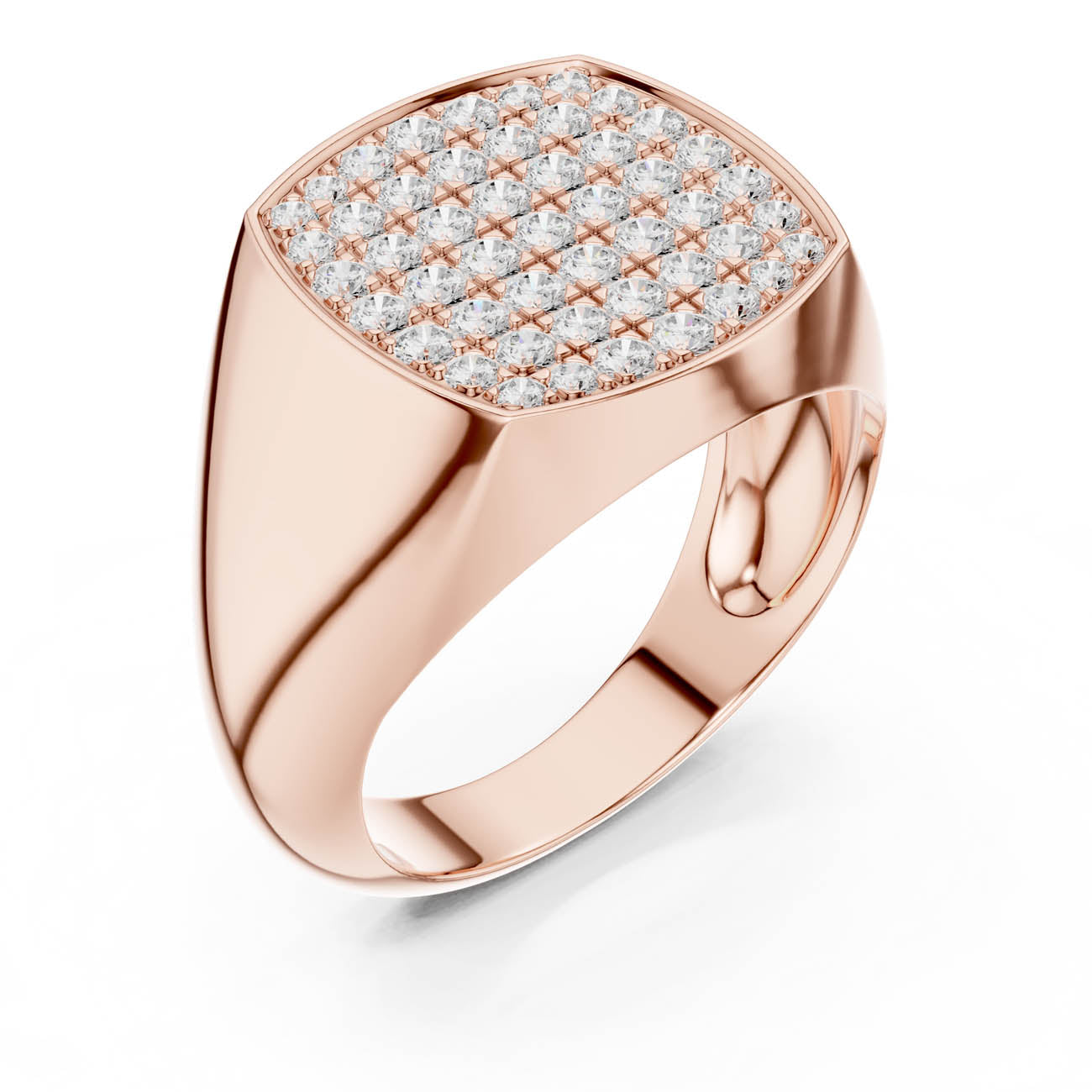 .70 Ct. Round Diamond Pavé Signet Ring (SBMR(1)) 6