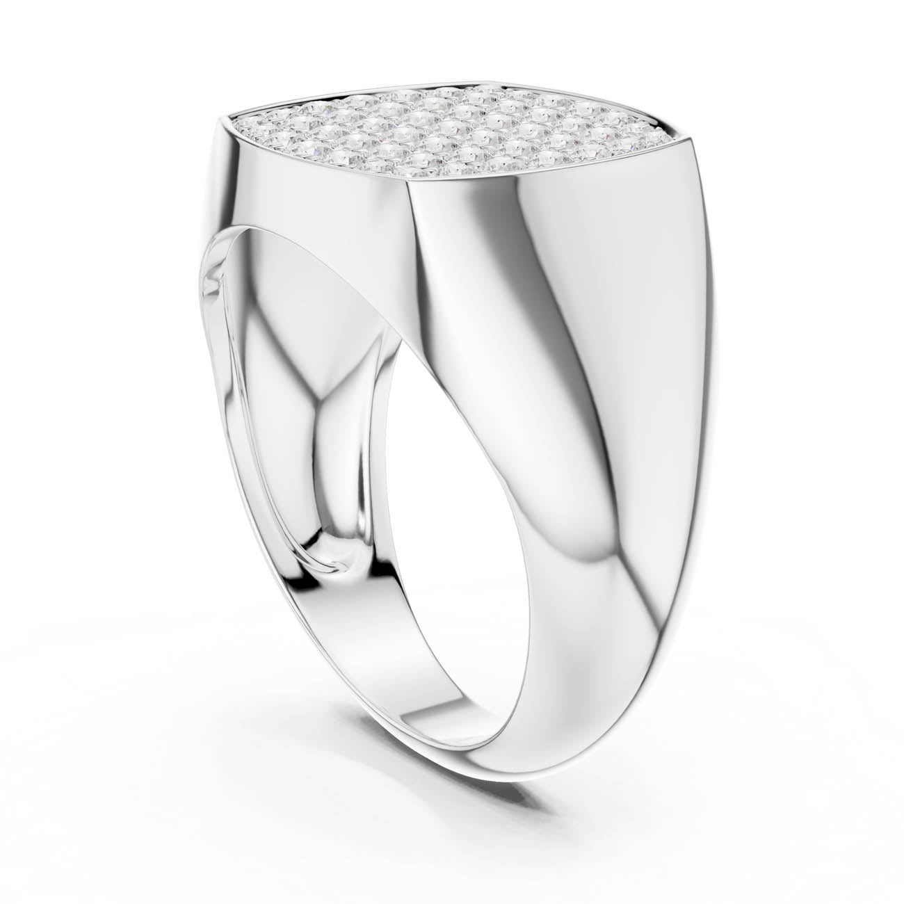 .70 Ct. Round Diamond Pavé Signet Ring (SBMR(1)) 10