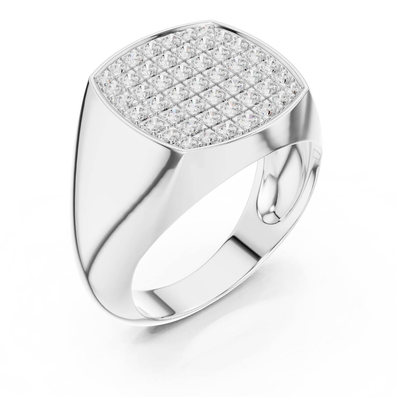 .70 Ct. Round Diamond Pavé Signet Ring (SBMR(1)) 8