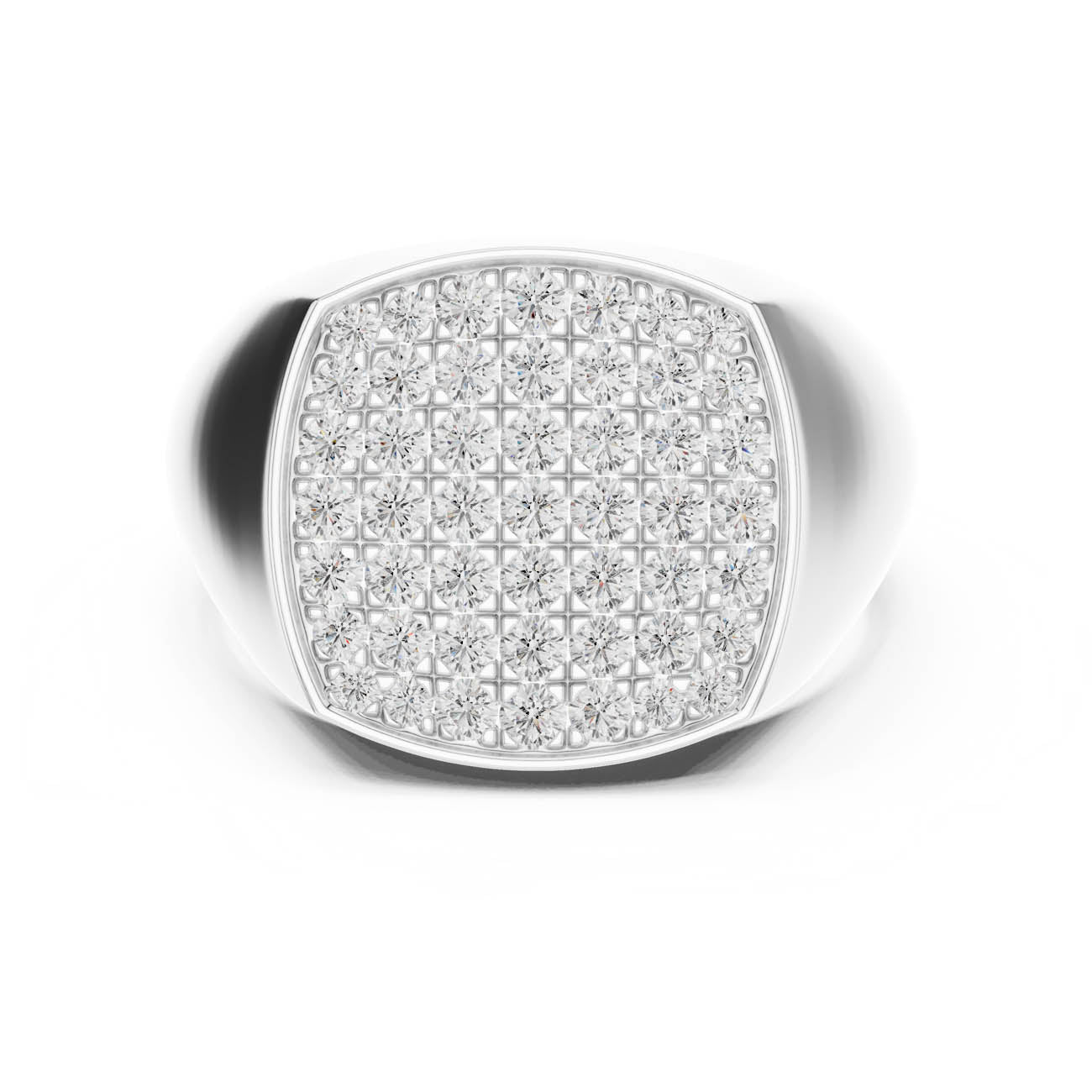 .70 Ct. Round Diamond Pavé Signet Ring (SBMR(1)) 7