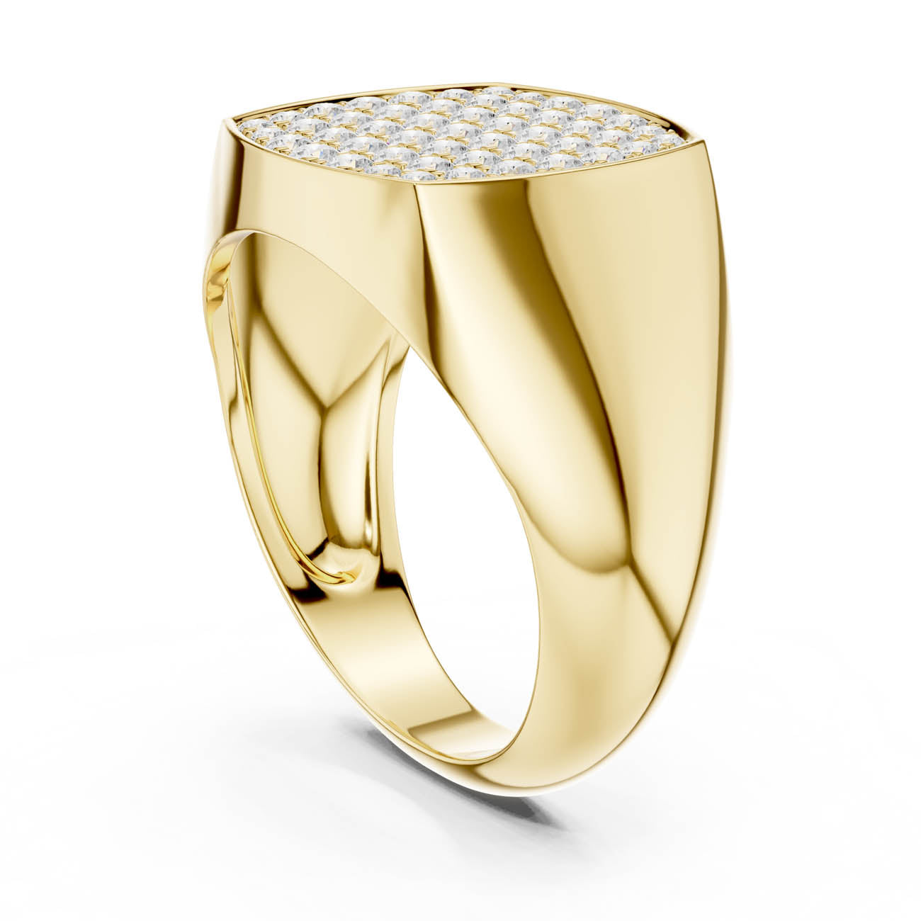 .70 Ct. Round Diamond Pavé Signet Ring (SBMR(1)) 3