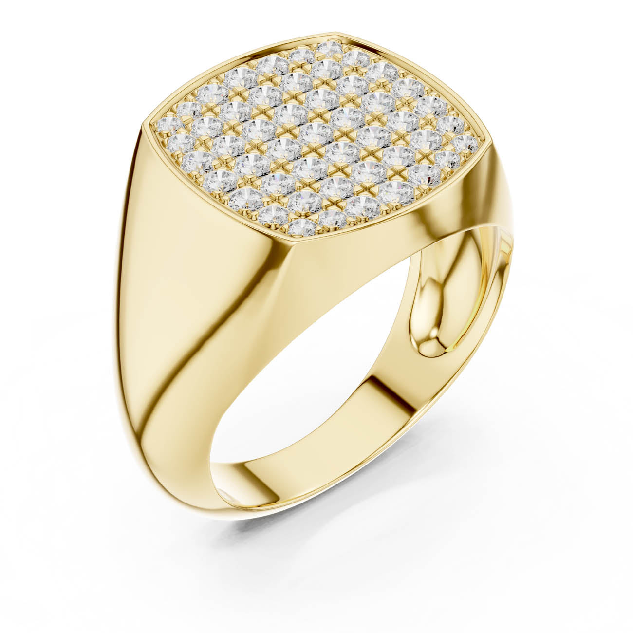 .70 Ct. Round Diamond Pavé Signet Ring (SBMR(1))