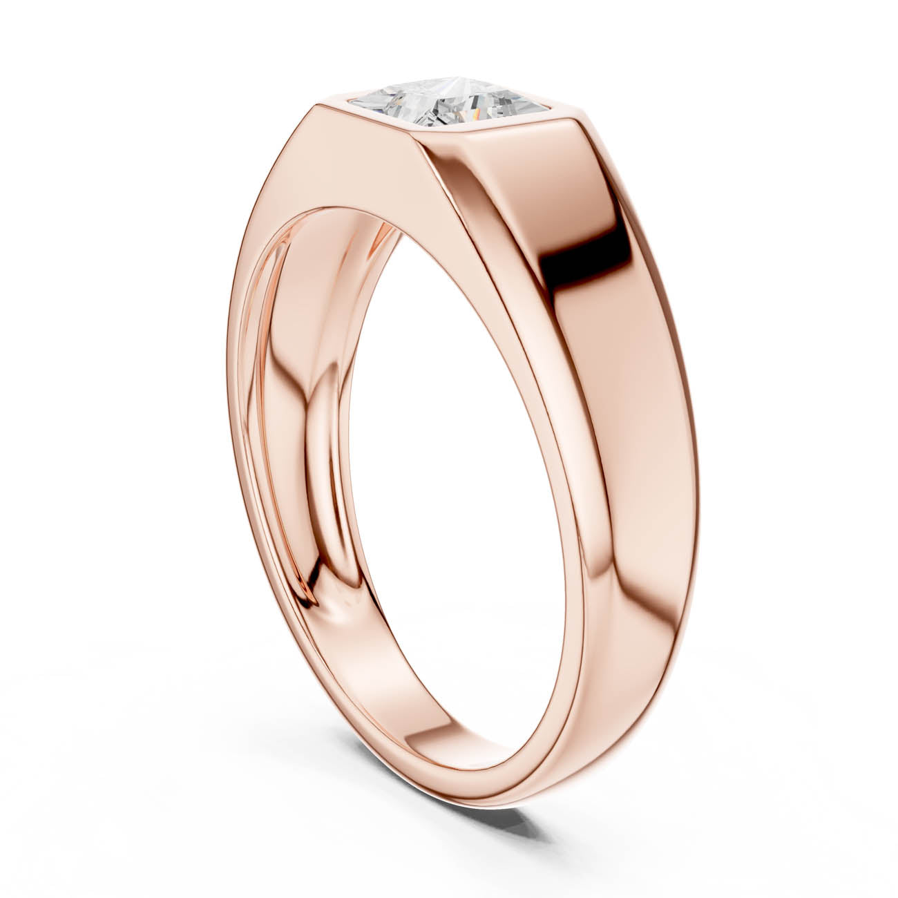 .50 Ct. Princess Cut Diamond Bezel Solitaire with Flat Polished Band (SBMR(29)) 9
