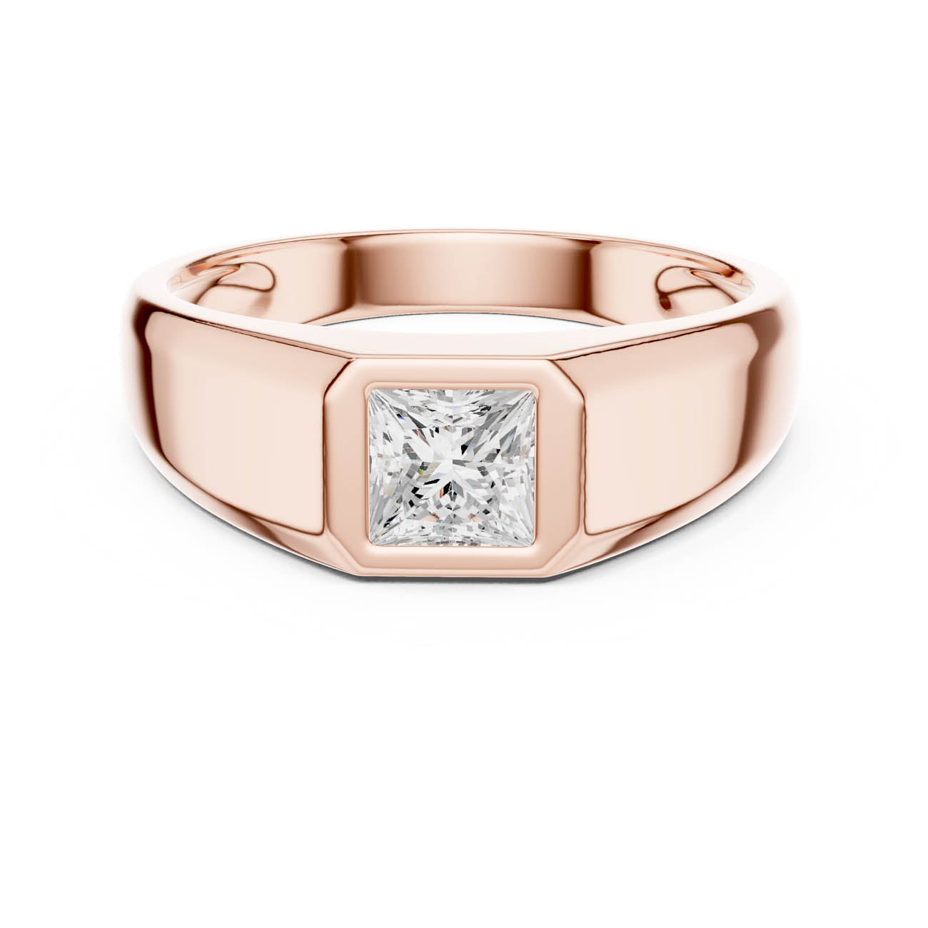 .50 Ct. Princess Cut Diamond Bezel Solitaire with Flat Polished Band (SBMR(29)) 5