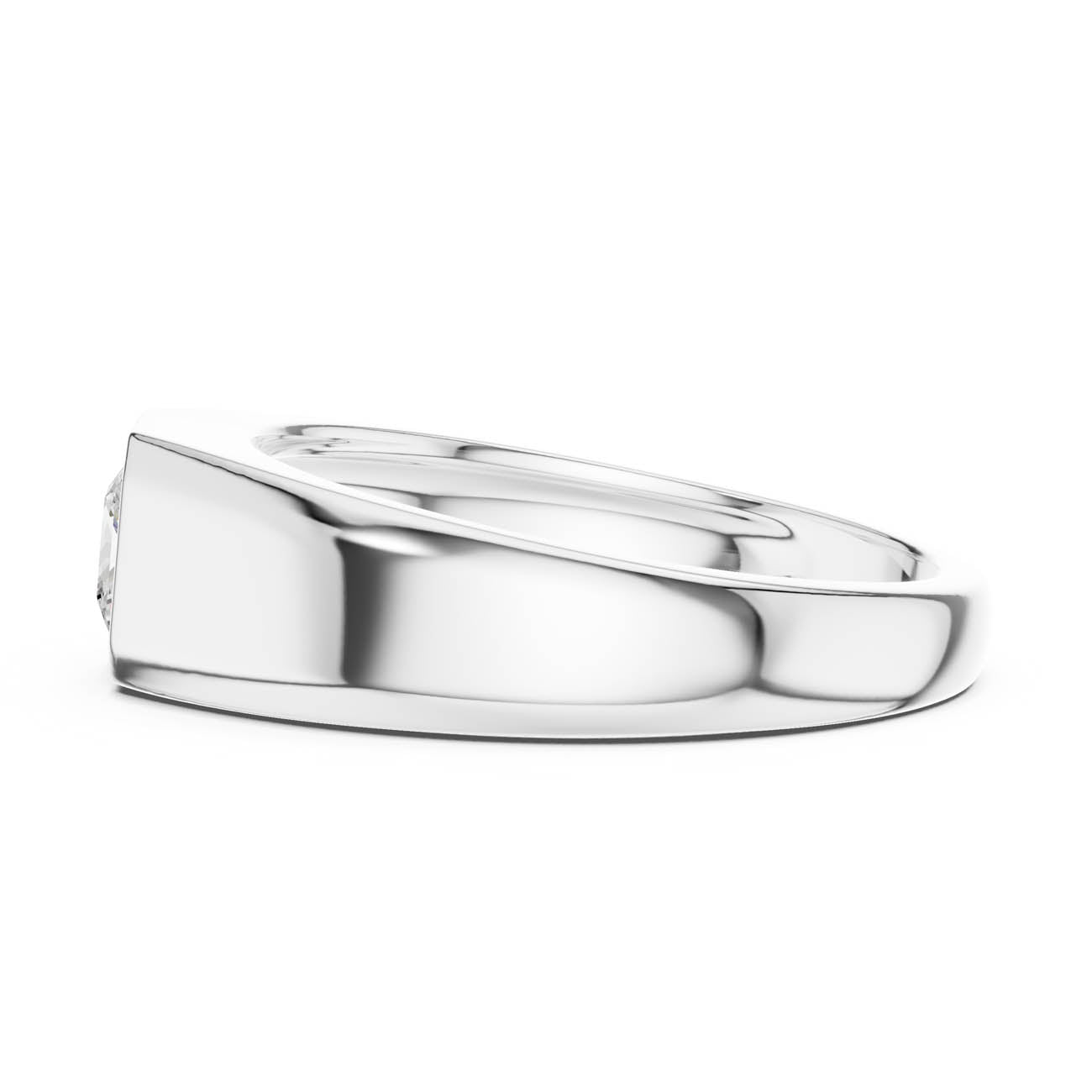 .50 Ct. Princess Cut Diamond Bezel Solitaire with Flat Polished Band (SBMR(29)) 12