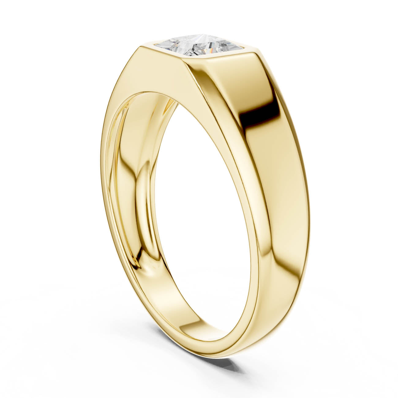 .50 Ct. Princess Cut Diamond Bezel Solitaire with Flat Polished Band (SBMR(29)) 3
