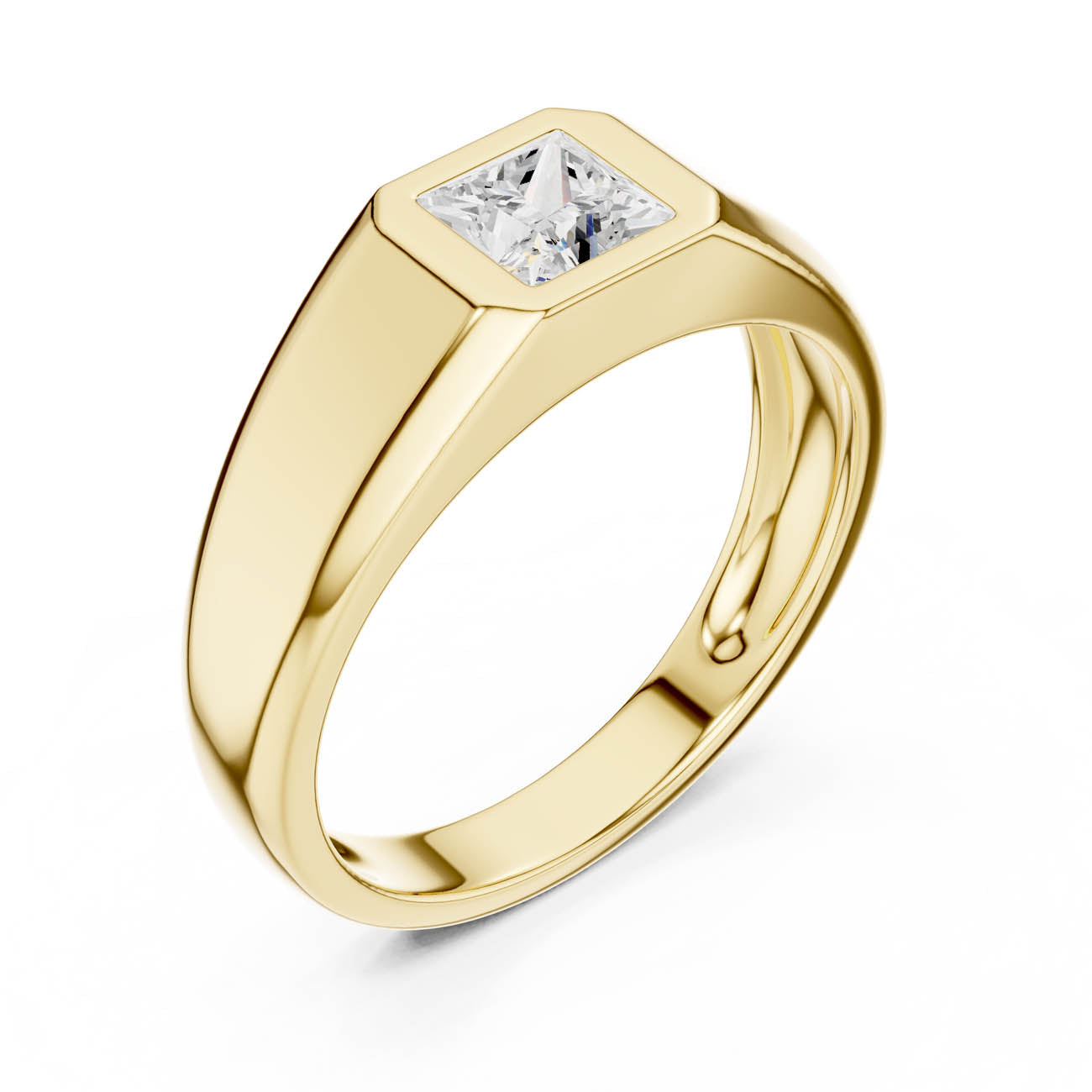 .50 Ct. Princess Cut Diamond Bezel Solitaire with Flat Polished Band (SBMR(29))