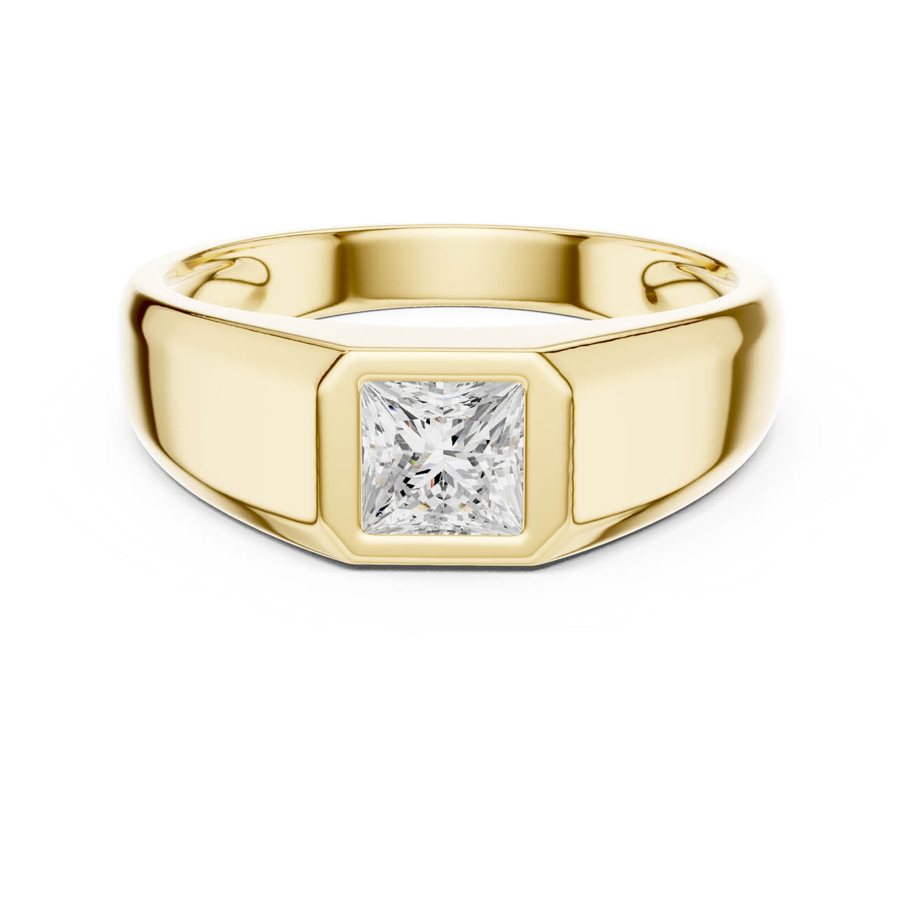 .50 Ct. Princess Cut Diamond Bezel Solitaire with Flat Polished Band (SBMR(29))
