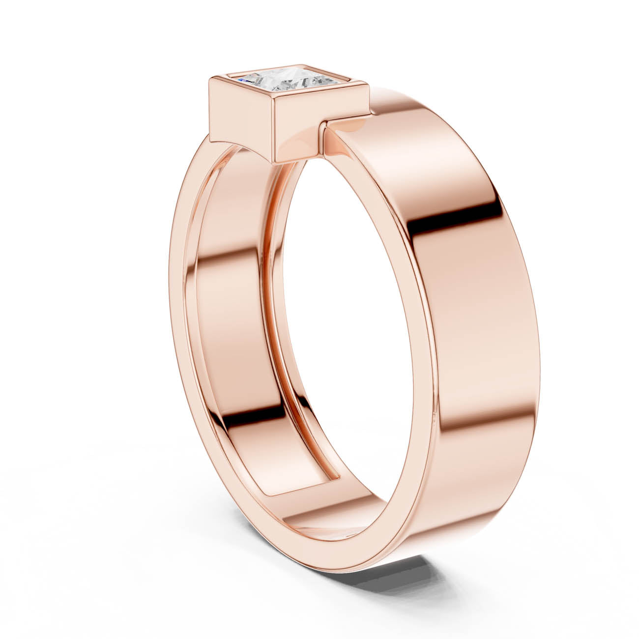 .25 Ct. Princess Cut Diamond Bezel Ring (SBMR(2)) 9