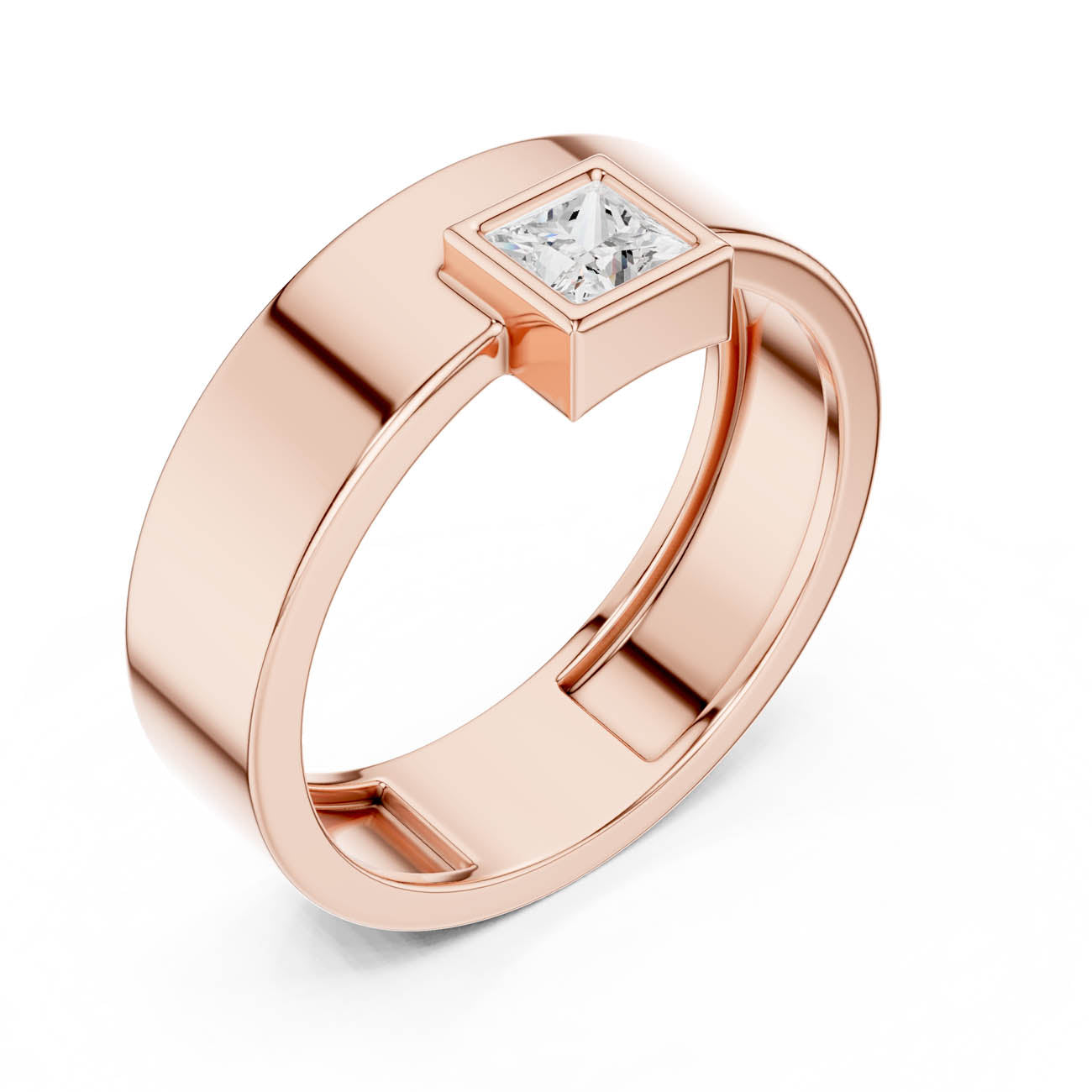 .25 Ct. Princess Cut Diamond Bezel Ring (SBMR(2)) 8