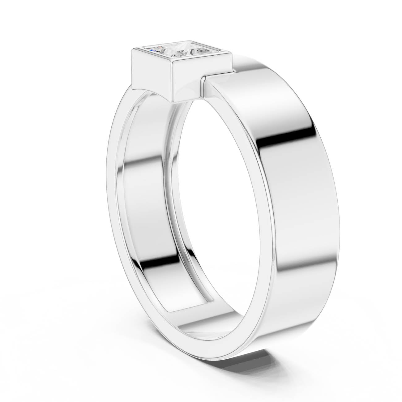.25 Ct. Princess Cut Diamond Bezel Ring (SBMR(2)) 10