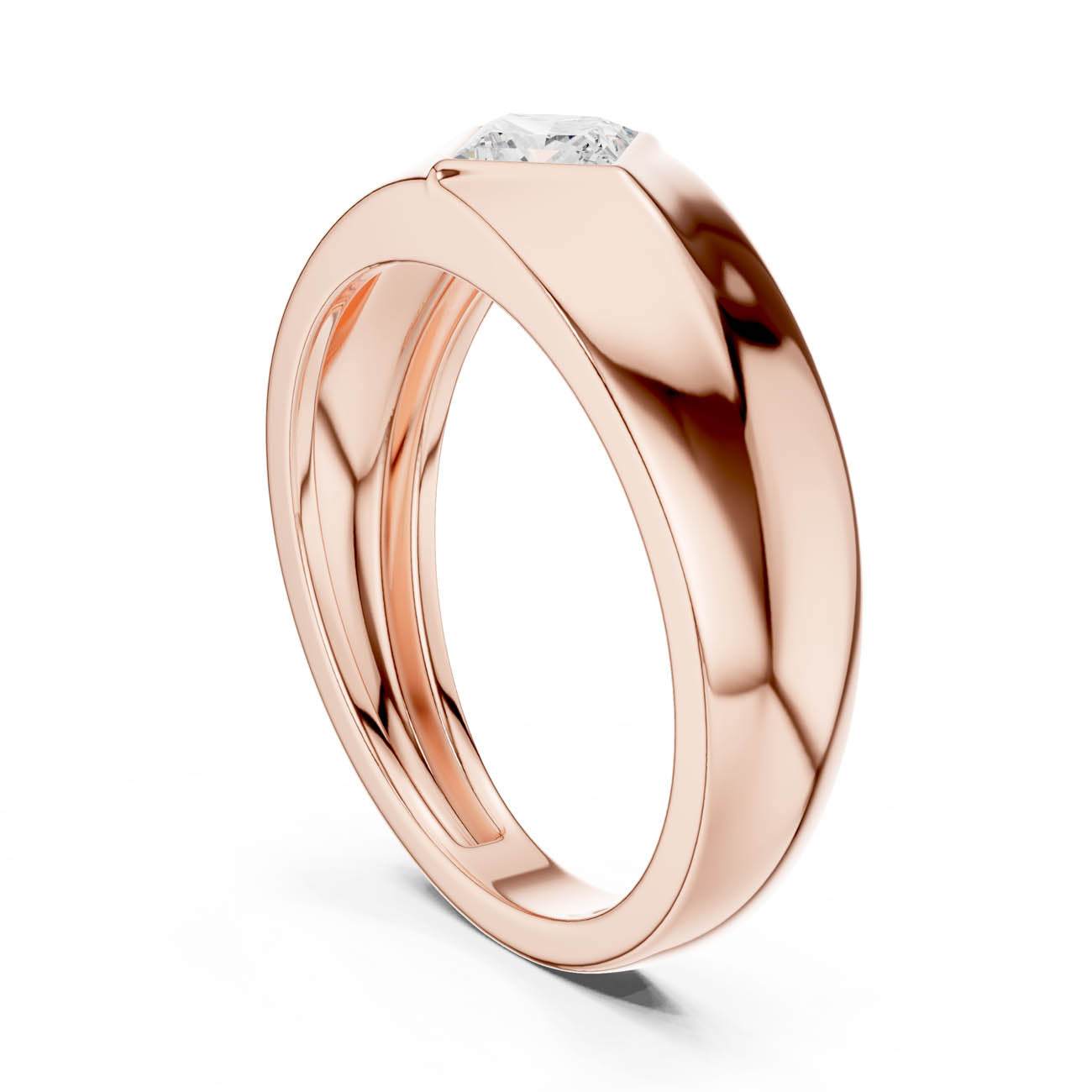 .50 Ct. Princess Cut Diamond Flush Set Solitaire Band (SBMR(33)) 9