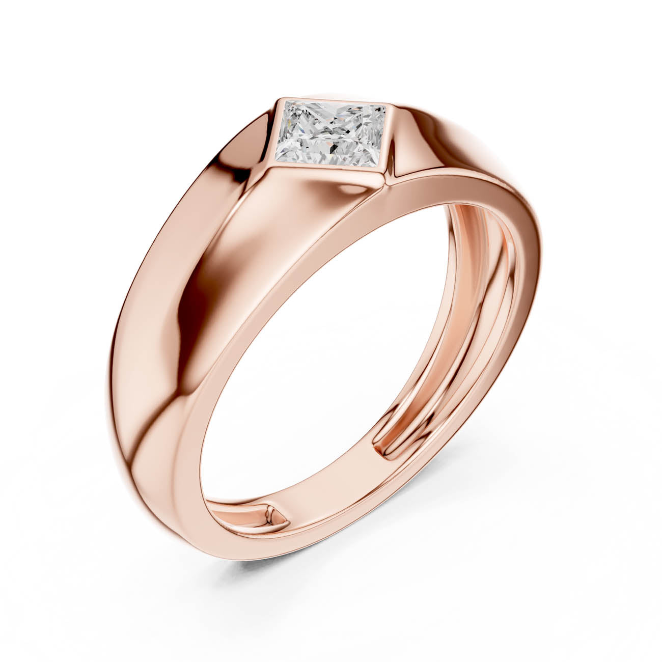 .50 Ct. Princess Cut Diamond Flush Set Solitaire Band (SBMR(33)) 6