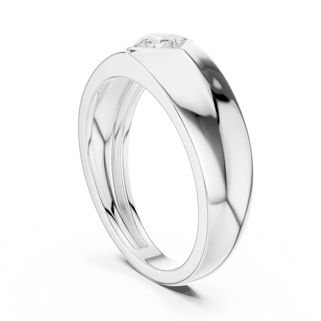 .50 Ct. Princess Cut Diamond Flush Set Solitaire Band (SBMR(33)) 10
