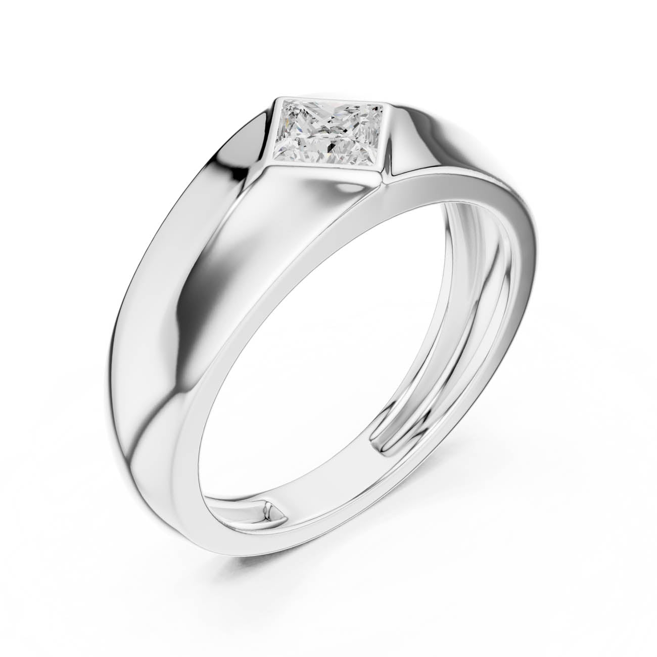 .50 Ct. Princess Cut Diamond Flush Set Solitaire Band (SBMR(33)) 8