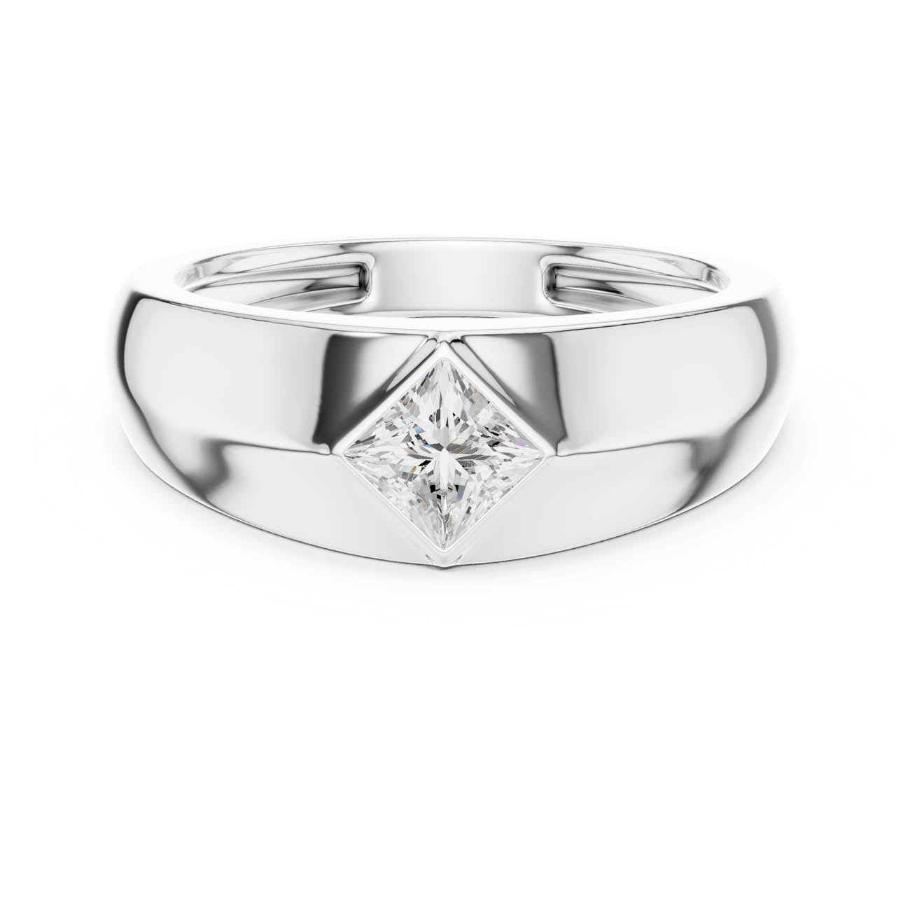 .50 Ct. Princess Cut Diamond Flush Set Solitaire Band (SBMR(33)) 7