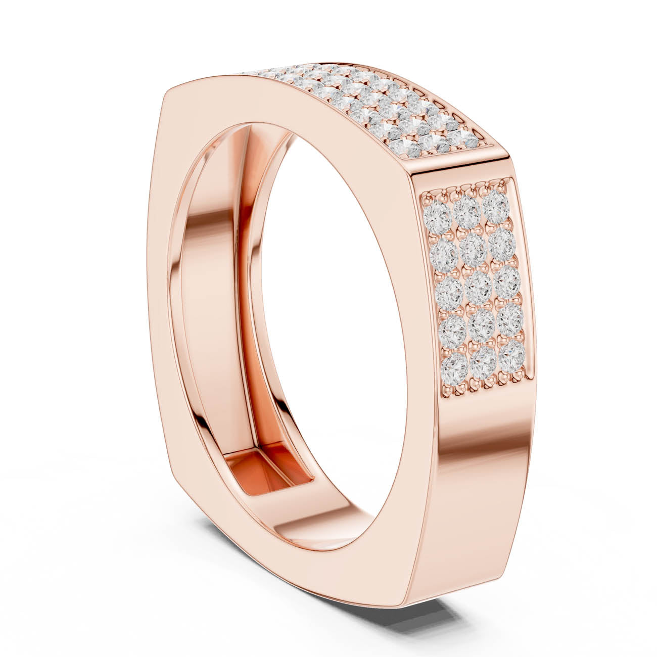 .53 Ct. Square Pavé Diamond Band with Sculpted Profile (SBMR(36)) 8