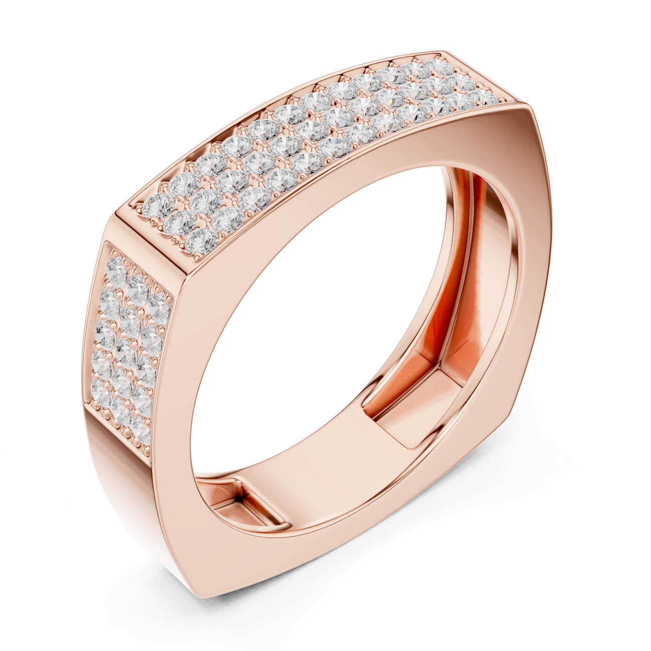 .53 Ct. Square Pavé Diamond Band with Sculpted Profile (SBMR(36)) 6