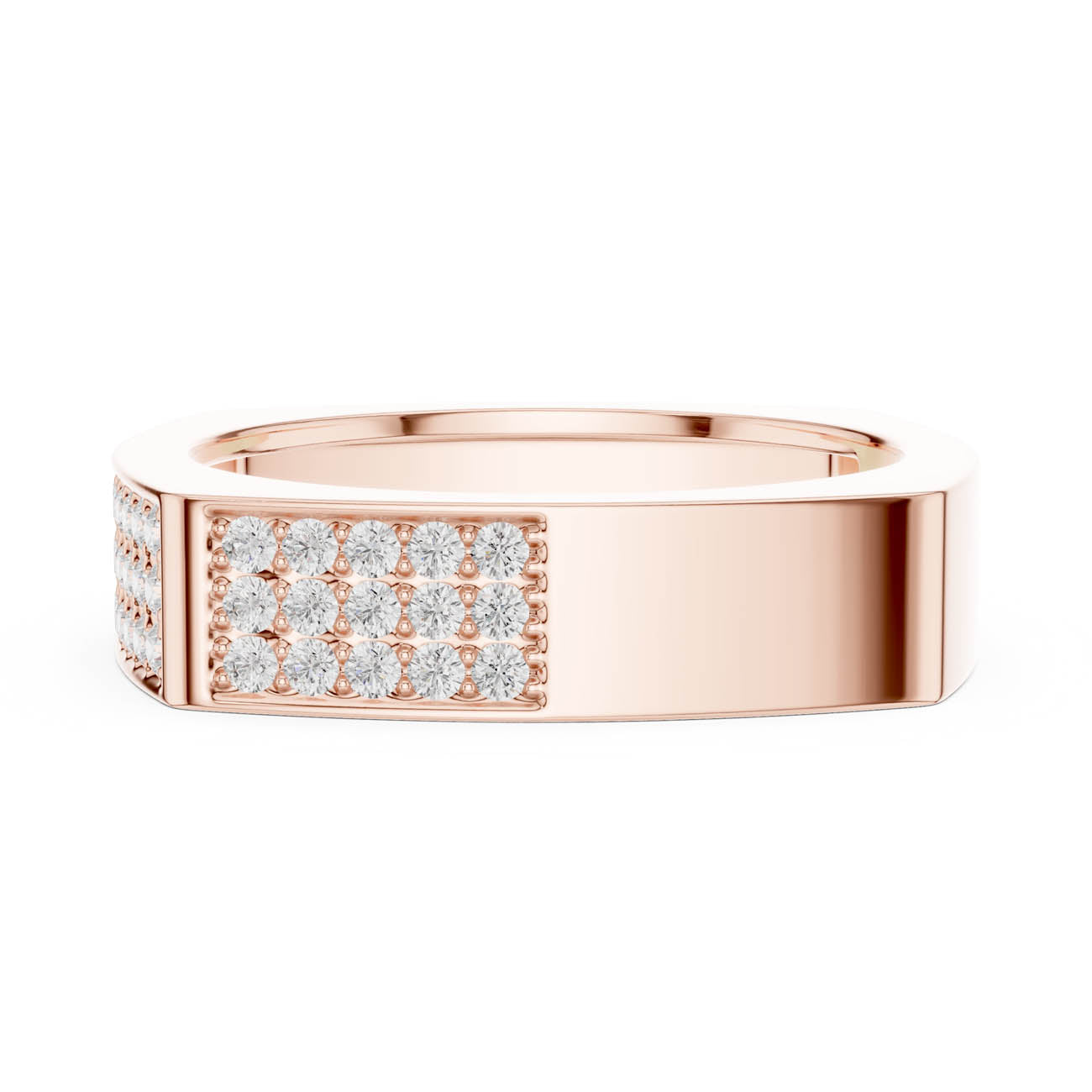 .53 Ct. Square Pavé Diamond Band with Sculpted Profile (SBMR(36)) 11