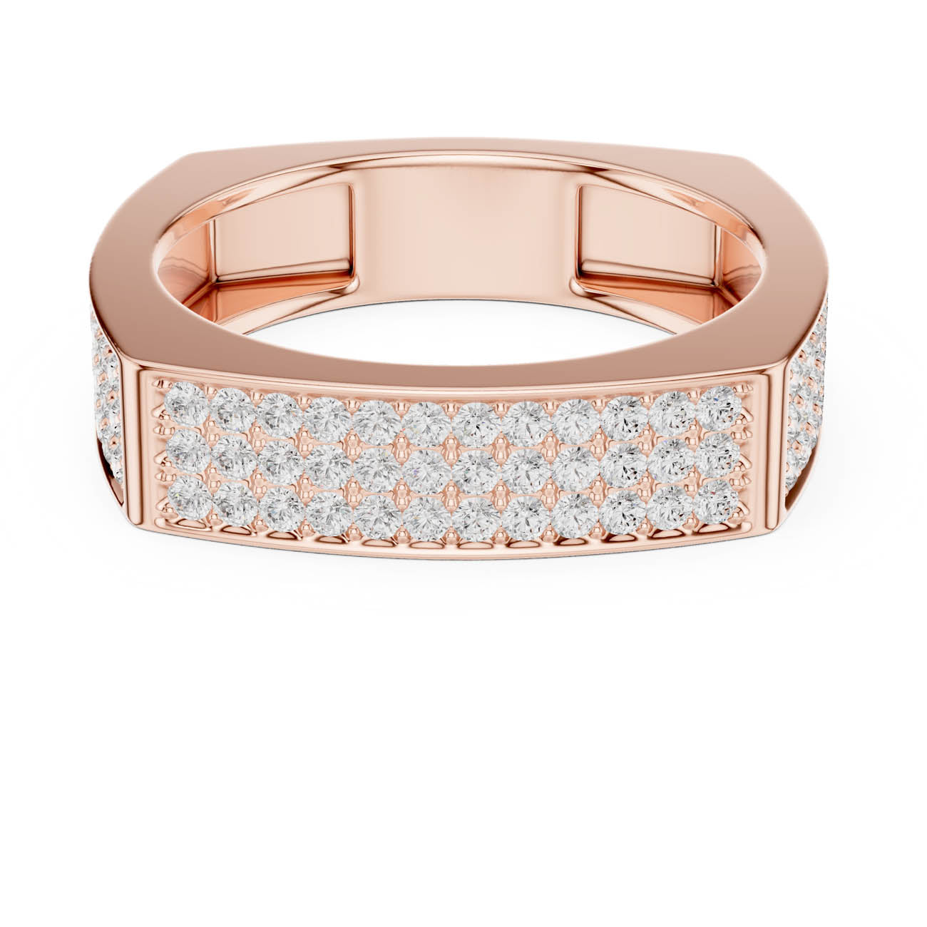 .53 Ct. Square Pavé Diamond Band with Sculpted Profile (SBMR(36)) 5