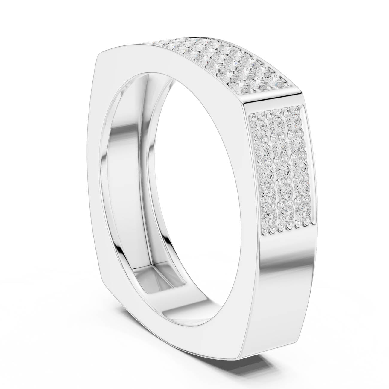 .53 Ct. Square Pavé Diamond Band with Sculpted Profile (SBMR(36)) 9