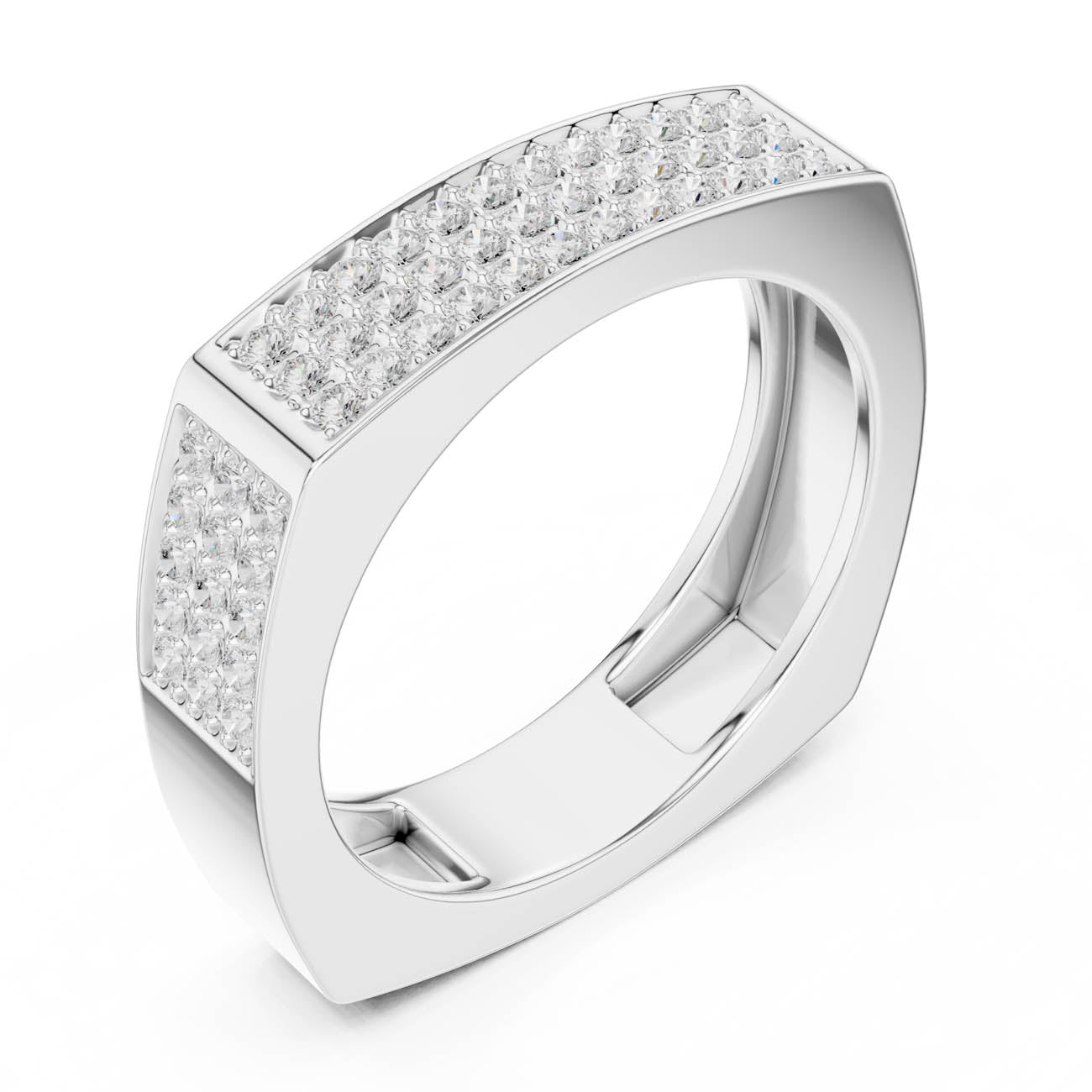 .53 Ct. Square Pavé Diamond Band with Sculpted Profile (SBMR(36)) 10