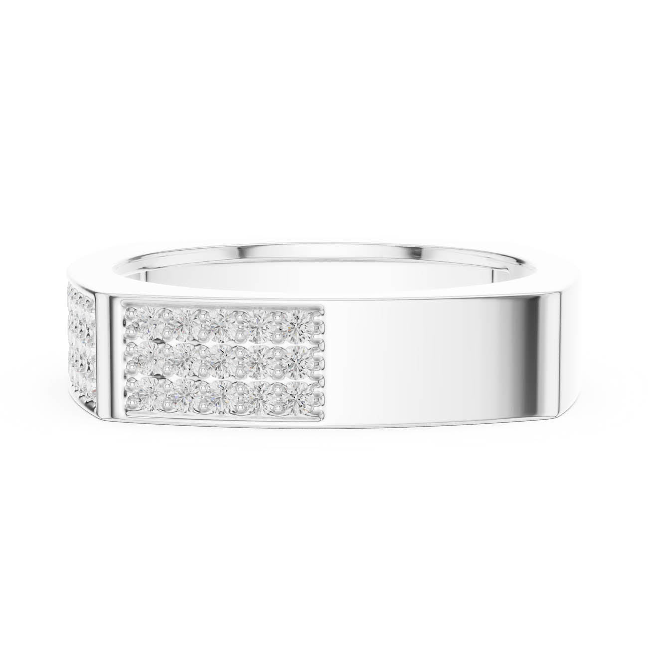 .53 Ct. Square Pavé Diamond Band with Sculpted Profile (SBMR(36)) 12