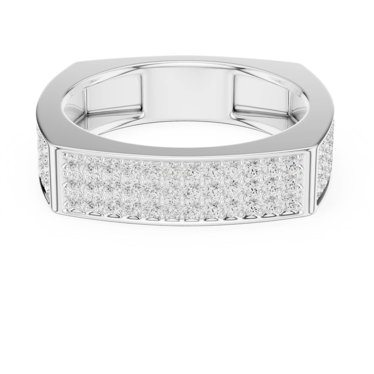 .53 Ct. Square Pavé Diamond Band with Sculpted Profile (SBMR(36)) 7