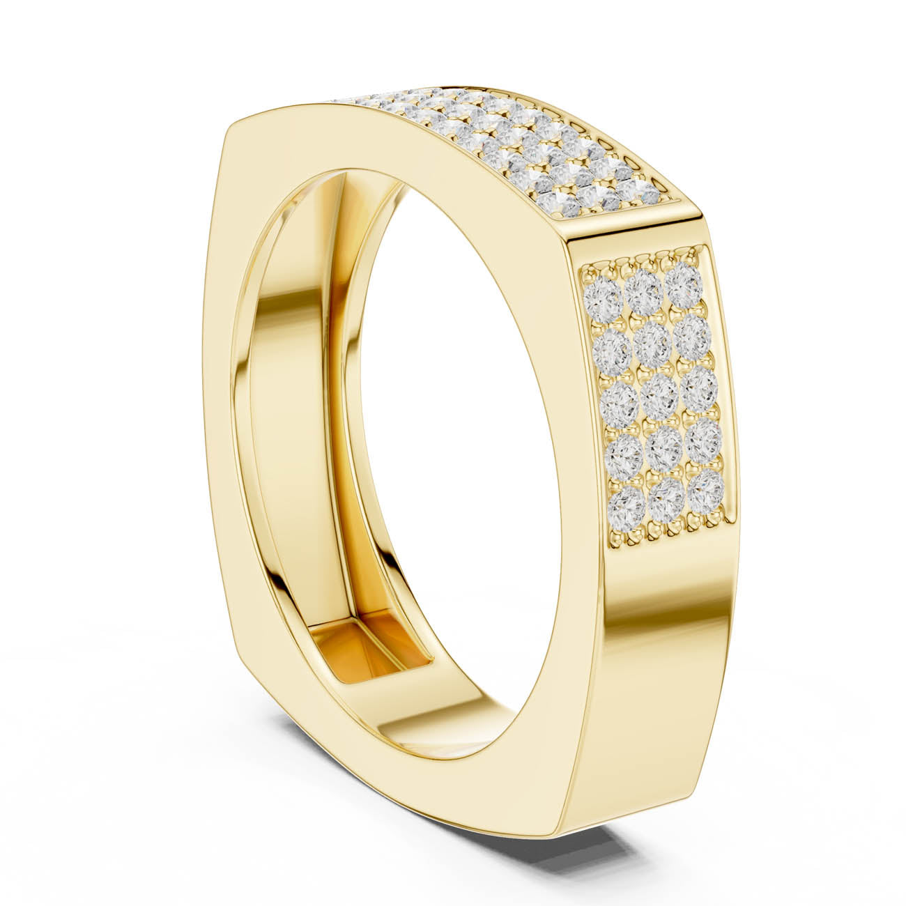 .53 Ct. Square Pavé Diamond Band with Sculpted Profile (SBMR(36)) 3