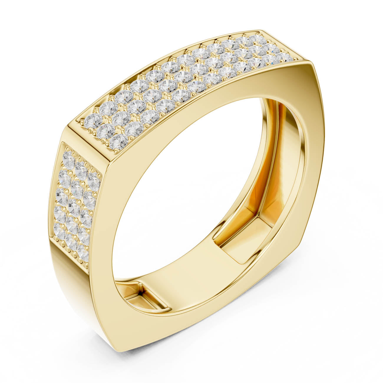 .53 Ct. Square Pavé Diamond Band with Sculpted Profile (SBMR(36))