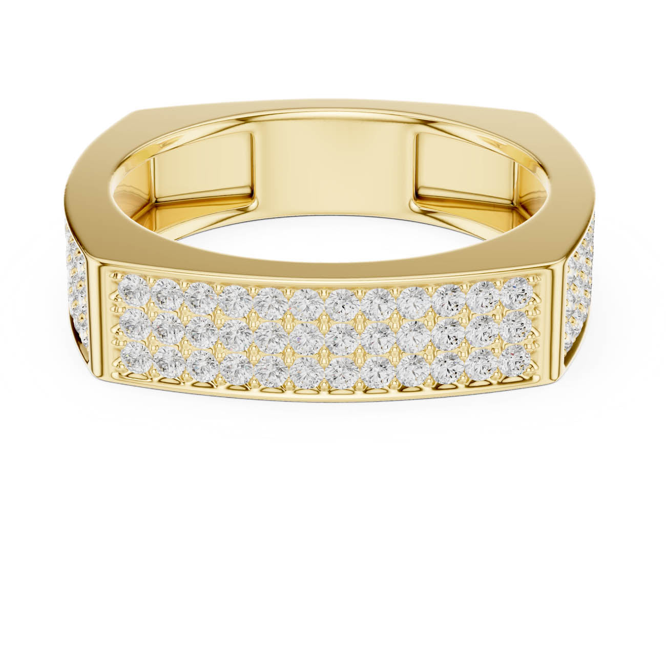 .53 Ct. Square Pavé Diamond Band with Sculpted Profile (SBMR(36))