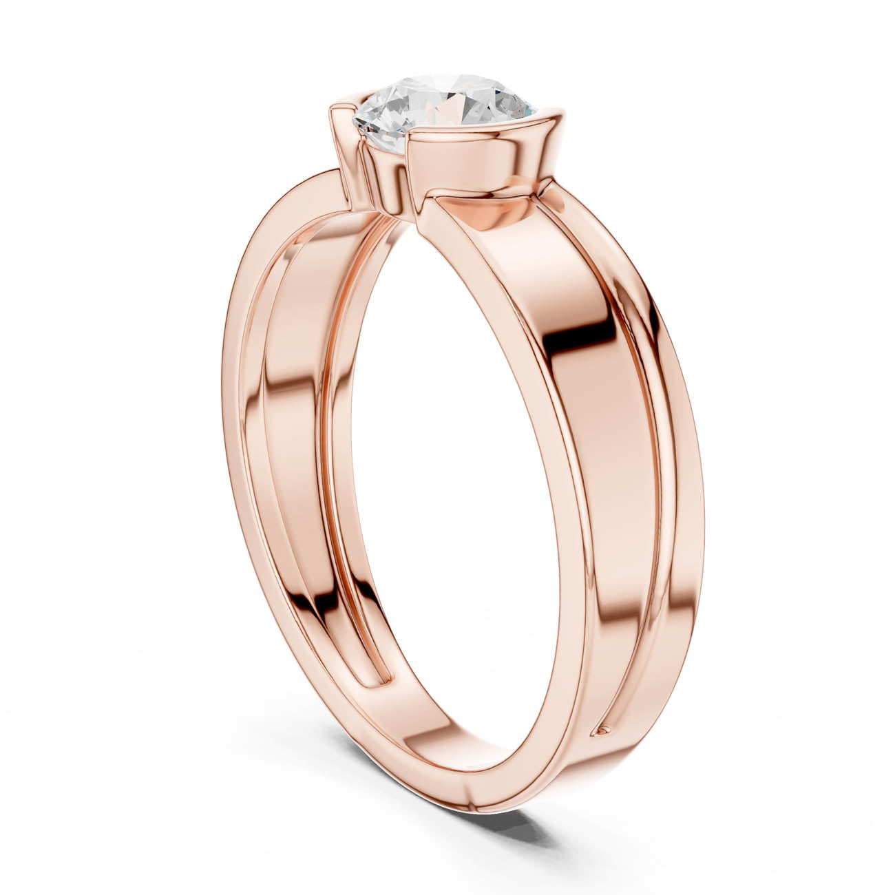 .50 Ct. Round Diamond Solitaire with Bezel Setting (SBMR(44)) 9